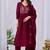 Maroon color mul cotton fabric designer embroidery work festive salwar kameez for girls