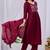 Maroon color mul cotton fabric designer embroidery work festive salwar kameez for girls