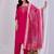Pink color roman silk fabric designer embroidery work festive salwar kameez for girls