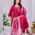 Pink color roman silk fabric designer embroidery work festive salwar kameez for girls