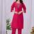 Pink color roman silk fabric designer embroidery work festive salwar kameez for girls
