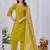 Mustard color roman silk fabric designer embroidery work festive salwar kameez for girls