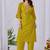 Mustard color roman silk fabric designer embroidery work festive salwar kameez for girls
