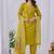 Mustard color roman silk fabric designer embroidery work festive salwar kameez for girls