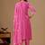 Pink color mul cotton fabric designer embroidery work festive salwar kameez for girls