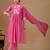 Pink color mul cotton fabric designer embroidery work festive salwar kameez for girls