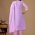 Lavender color mul cotton fabric designer embroidery work festive salwar kameez for girls