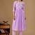 Lavender color mul cotton fabric designer embroidery work festive salwar kameez for girls