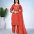 Rust color mul cotton fabric designer embroidery work festive salwar kameez for girls