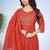 Rust color mul cotton fabric designer embroidery work festive salwar kameez for girls