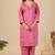 Pink color roman silk fabric ethnic partywear suit for trendy girls