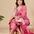 Pink color roman silk fabric ethnic partywear suit for trendy girls