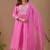 Pink color mul chanderi fabric ethnic partywear suit for trendy girls