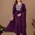 Purple color mul chanderi fabric ethnic partywear suit for trendy girls