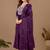 Purple color mul chanderi fabric ethnic partywear suit for trendy girls