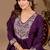 Purple color mul chanderi fabric ethnic partywear suit for trendy girls