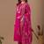 Pink color mul chanderi fabric ethnic partywear suit for trendy girls