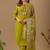 Green color mul chanderi fabric ethnic partywear suit for trendy girls