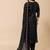 Black color roman silk fabric ethnic partywear suit for trendy girls