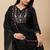 Black color roman silk fabric ethnic partywear suit for trendy girls