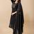 Black color roman silk fabric ethnic partywear suit for trendy girls