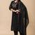 Black color roman silk fabric ethnic partywear suit for trendy girls