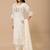Off white color roman silk fabric ethnic partywear suit for trendy girls