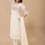 Off white color roman silk fabric ethnic partywear suit for trendy girls