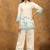 Teal color soft cotton fabric designer cord set for casual girlie looks