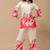 Pink color soft cotton fabric designer cord set for casual girlie looks