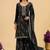 Black color heavy embroidered fendy silk fabric readymade palazzo suit for ceremonial wear