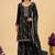 Black color heavy embroidered fendy silk fabric readymade palazzo suit for ceremonial wear