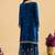 Blue color heavy embroidered fendy silk fabric readymade palazzo suit for ceremonial wear