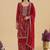 Maroon color heavy embroidered fendy silk fabric readymade palazzo suit for ceremonial wear