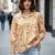 Yellow color poly crepe fabric designer printed stylish casual tops for girls