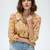 Yellow color poly crepe fabric designer printed stylish casual tops for girls