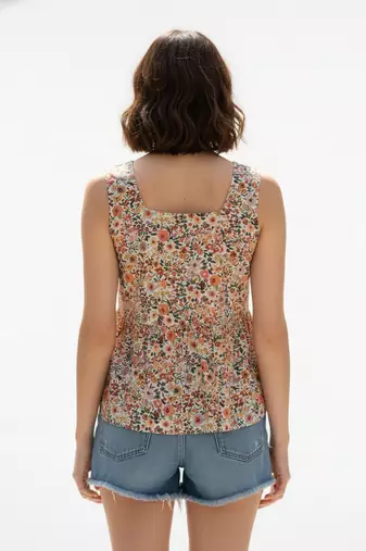 Multy color poly crepe fabric designer printed stylish casual tops for girls