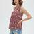 Maroon color cotton fabric designer printed stylish casual tops for girls