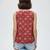 Red color viscose rayon fabric designer printed stylish casual tops for girls