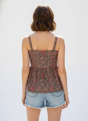 Green color poly crepe fabric designer printed stylish casual tops for girls 2