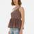 Green color poly crepe fabric designer printed stylish casual tops for girls