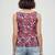 Rust color poly crepe fabric designer printed stylish casual tops for girls