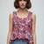Rust color poly crepe fabric designer printed stylish casual tops for girls