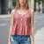 Pink color poly crepe fabric designer printed stylish casual tops for girls