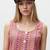Pink color poly crepe fabric designer printed stylish casual tops for girls