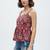 Blue color poly crepe fabric designer printed stylish casual tops for girls