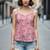 Grey color poly crepe fabric designer printed stylish casual tops for girls