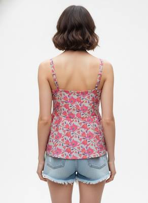 Grey color poly crepe fabric designer printed stylish casual tops for girls 2