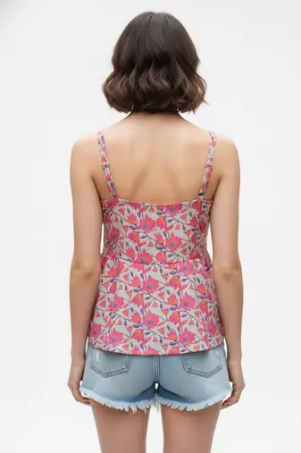 Grey color poly crepe fabric designer printed stylish casual tops for girls