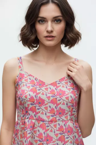 Grey color poly crepe fabric designer printed stylish casual tops for girls